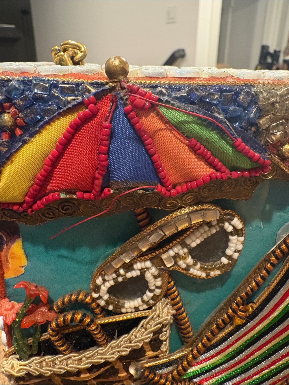Mary Frances Multicolor Embellished Beach Scene Crossbody Bag - Picture 11 of 13